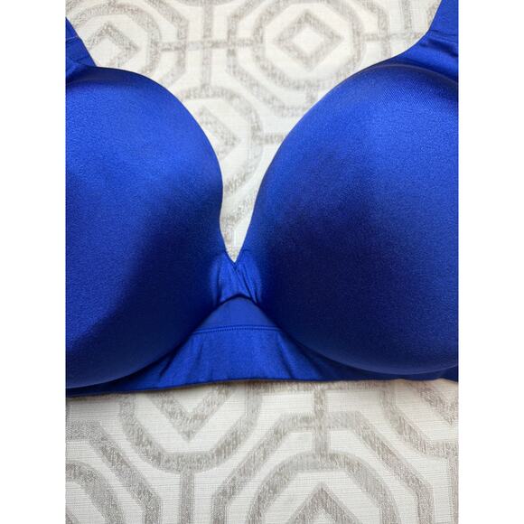 Cacique Women’s Plunge Bra 42DDD Blue Lightly Lined Underwire Everyday Support - Picture 3 of 8